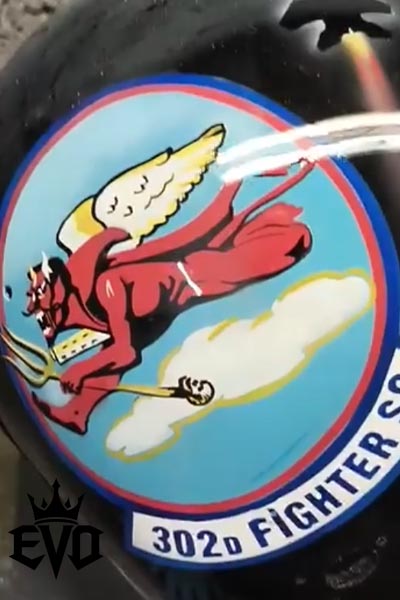 custom painted flight helmet USAF 302d Fighter Sq Alaska